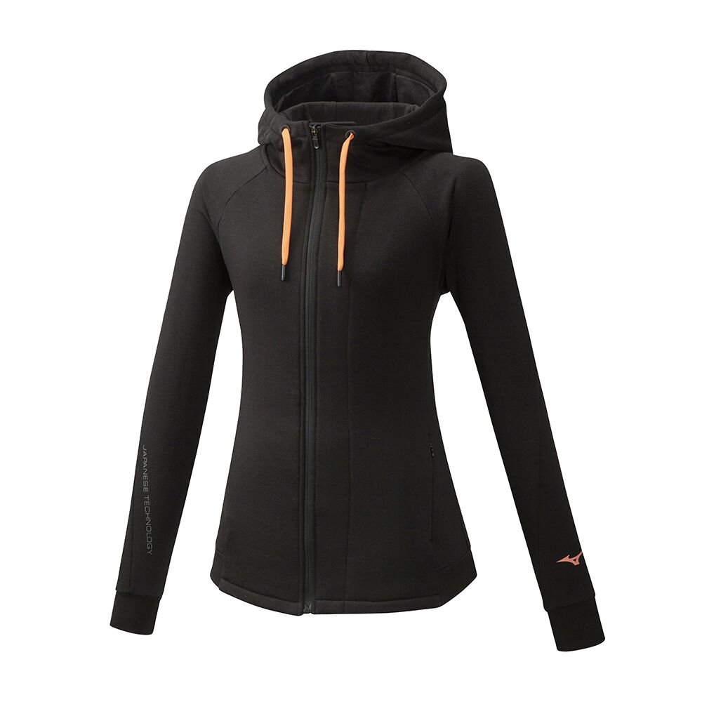 Felpa Con Cappuccio Mizuno Athletic Cerniera Donna - Nere - 61397-ZDBX